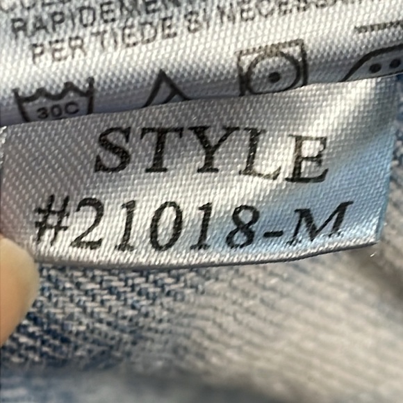 Simple Society Baggy High Rise Cargo Utility Jeans Bleach Wash Sz 3 26 - Picture 9 of 12